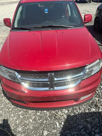 old-car-pickup-North-York Red Dodge Journey junk car scrap removal in North York, Toronto